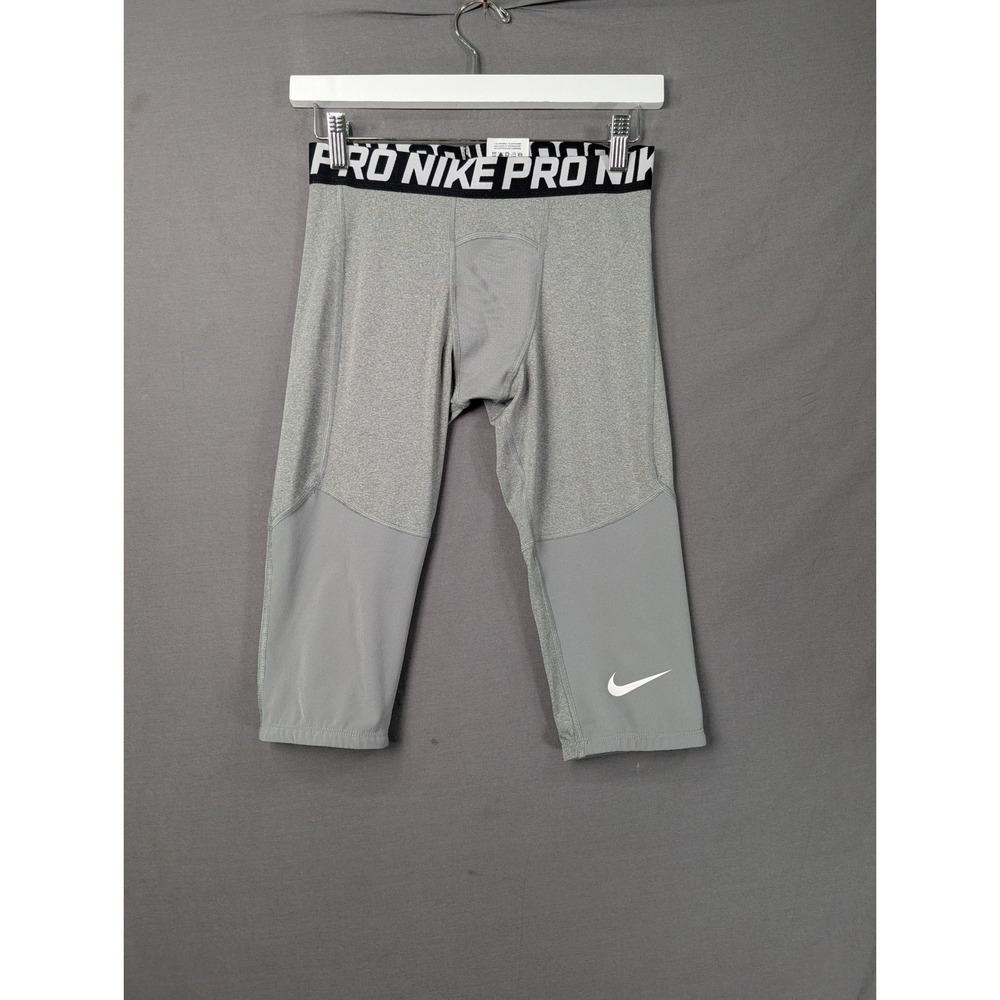 Nike Pro Mens Grey Compression 3/4 Training Tights BV3506-091 XL
